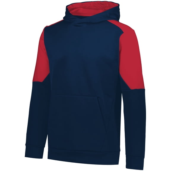 Holloway 222640.S20.L Youth Blue Chip Hoodie, Navy & Scarlet - Large