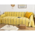 thumbnail image 2 of Nvzi Couch Cover Chenille Sofa Covers Jacquard Weave Sofa Towel Cover for Living Room Sofa Easy Fit Washable Furniture Sofa Protector 70.87*133.86inch (Yellow Grey), 2 of 5