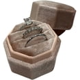 thumbnail image 4 of Velvet Treasures Engagement Ring Box - Vintage 3 Slot Octagon Jewelry Box for Wedding Ceremony, Display & Storage, Lavender, 4 of 5