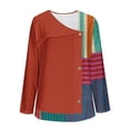 thumbnail image 5 of Ahabrexf Blouses for Women, V Neck Long Sleeve Button Geometric Tunic Top for Stylish Casual Wear, 5 of 6
