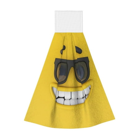 

Sikiie Smiling With Sunglasses Hand Towel with Loop Hanging Towel Absorbent Tie Towels for Kitchen Tea Bar Bathroom Decor