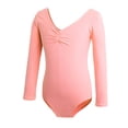 thumbnail image 4 of Girls' Solid Color Long Sleeved Round Neck Dance Practice Uniform Medium And Large Children's Jumpsuit, 4 of 7