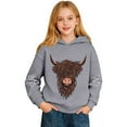thumbnail image 3 of Kids Hoodie Unisex Lightweight Cute Sweatshirts Highland Cattle Long Sleeve Pullover, 3 of 8