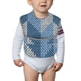 thumbnail image 6 of Hirioo Cozy Knitted Blue Chevron for Baby Waterproof Pocket Bib Adjustable Closed for Babies Toddlers with Large Pocket 6-24Months, 6 of 8