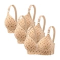 thumbnail image 1 of LOVZFMLL Soutien-Gorge pour Femmes Soutien-Gorge Imprimé pour Femmes Sans Armature Rassemblé Grande Taille Grand Bonnet sous-Vêtements pour Femmes 3 Pcs Beige TG, 1 of 4
