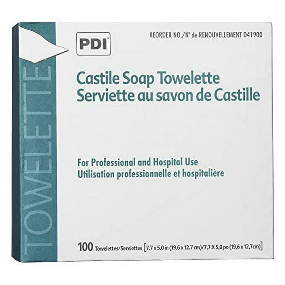 PDI D41900 Castile Soap Towelette, Case, 10 Boxes, 1000 Towelettes,