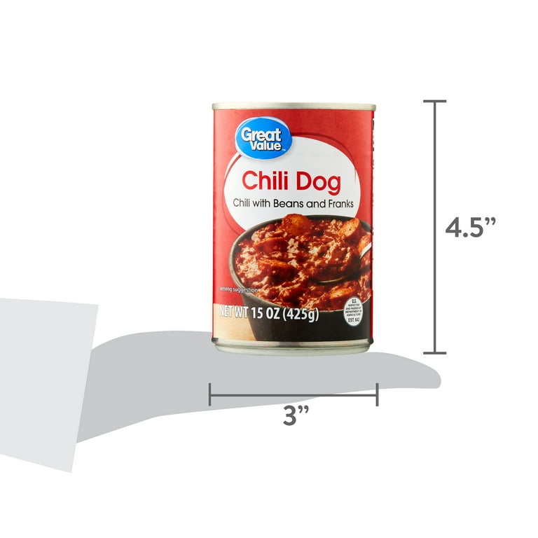 Great Value Chili with Beans and Franks 15 oz Can with Red Beans