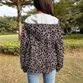 thumbnail image 4 of EnJoCho Girls Leopard Print Hoodie Zip Up Full Zip Hooded Sweatshirt Jacket Long Sleeve Fleece Lined Casual Fall Winter Coat with Pockets for Kids Teens, 4 of 6