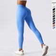thumbnail image 2 of Mallas Push Up de cintura en V para mujer, pantalones de Yoga, sensación desnuda, entrenamiento, 2 of 5
