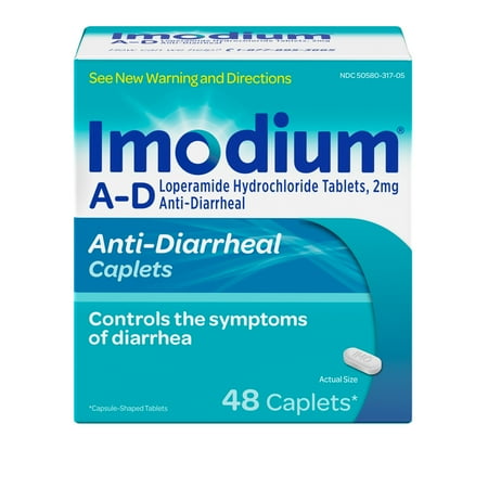 Imodium A-D Diarrhea Relief Caplets, Loperamide Hydrochloride, 48 ct.