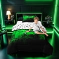 thumbnail image 3 of meiyoeat Neon Green Smoke Gaming Twin Comforter Sets for Boys Teens, Video Game Gamer Bedding Set, Black Green, Gamepad Reversible 2 Pieces, 1 Comforter and 1 Pillowcase, 3 of 6