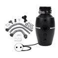thumbnail image 1 of Continuous Feed Garbage Disposal Black 3800RPM Quiet Running Downspout Waste Disposal for Kitchen 1HP EU Plug 110-240V, 1 of 5