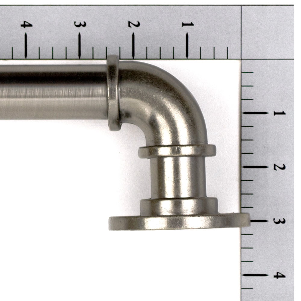 Lumino 1" Plated Pewter Industrial Wrap Adjustable Single Curtain Rod Set, 42"-120"