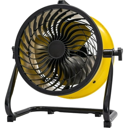 10" High-Velocity Drum Air Circulator Fan, 1200 CFM Large Airflow, 3 Speeds, 180-Degree Tilt, Heavy-Duty Industrial Floor Fan with Metal Blades, UL Safety Listed, Includes Wall Bracket