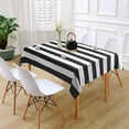 thumbnail image 2 of XISOBO Black and White Striped Tablecloth for Rectangle Tables, Geometric Line Waterproof Table Cloth for Kitchen Dining Room, Tablecloth Rectangle 60 x 84, 2 of 7