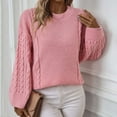 thumbnail image 2 of Giftesty Sweaters for Women Plus Size Womens Casual Solid Long Sleeved Sweater Tops, 2 of 6