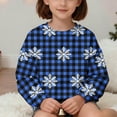 thumbnail image 5 of Piuwrlz Girl Winter Sweatshirts Kids Sweat Top Loose Pocket Round Neck Hoodie Blue Size 7 Years, 5 of 7