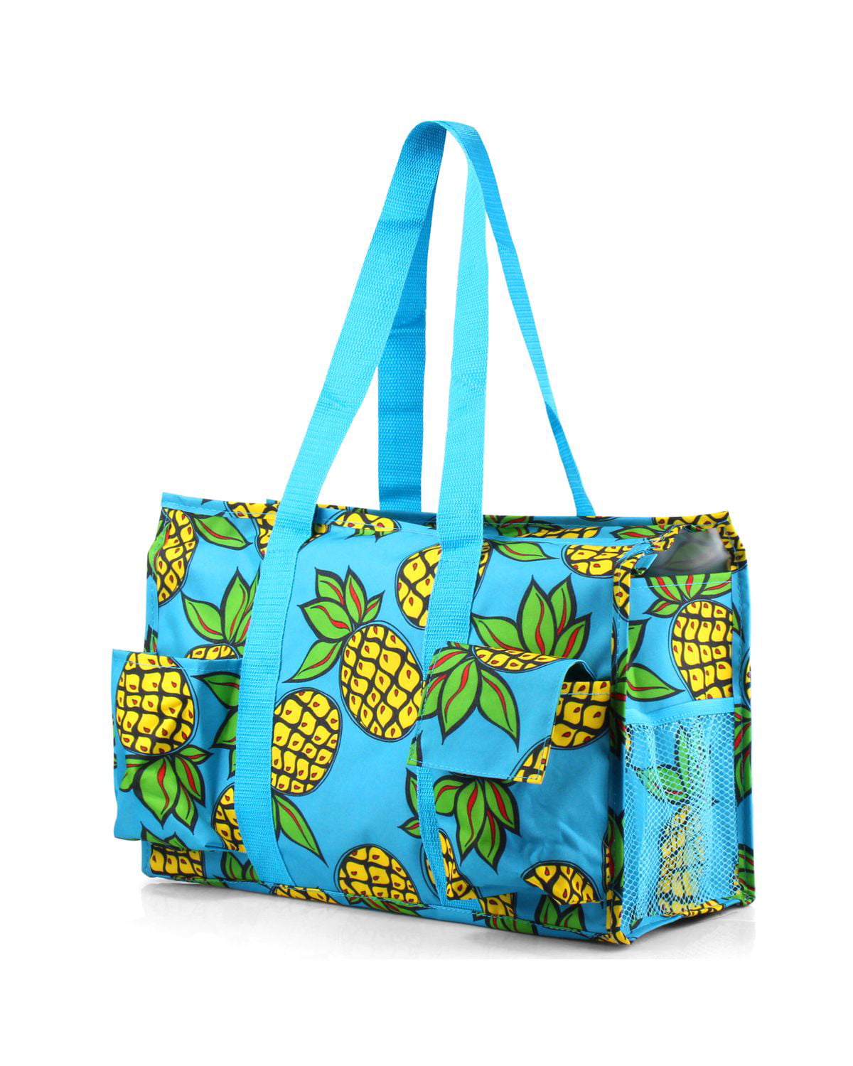 Zip-Top Polyester Utility Tote Bag with Pockets for Teachers 