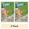 (2 pack) Ziploc Brand Recyclable + Sealable Paper Sandwich Bags, 50 Count