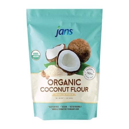 Jans Organic Coconut Flour 1.1lb Gluten-Free Certified Organic Keto  Paleo  & Vegan Friendly (1 Pack)