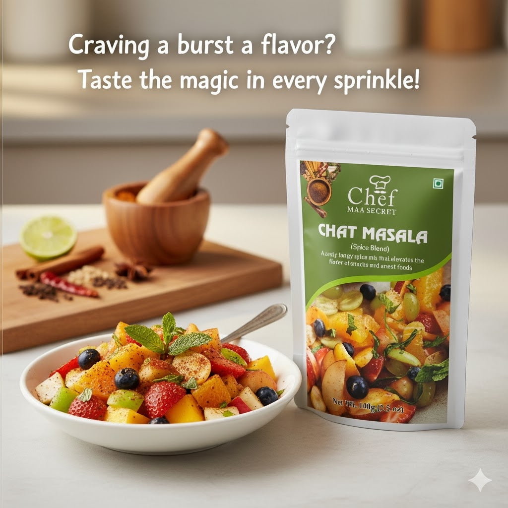 Aiva Chef Chat Masala 100 Gm (Pack of 12) | Chat Masala Powder, Tangy Indian Spices & Seasonings Mix for Fruits, Chaat & Snacks