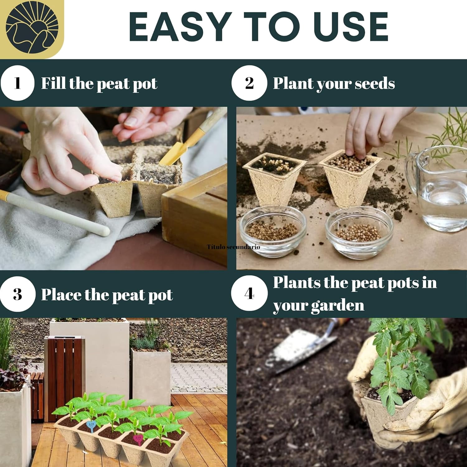 SunVara Seed Starter Peat Pots for Seedlings Biodegradable Seed Starter Pots for Planting Seeds Biodegradable Plant Starter Pots Seed Starter Tray Biodegradable Pots for Seedling