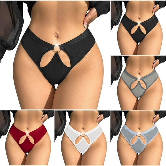 Elainilye Fashion Womens Underwear Seamless Sexy Bikini Panties High Waist Hip Wrap Triangular Underwear,Red