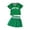 Green, variant on Girls 2 Piece Outfits Short Sleeve V-Neck Tee with Pleated Skirt Tennis Dress Tops for Girls 12-18 Months