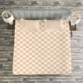 thumbnail image 3 of Ambesonne Geometric Quilted Bedspread Set 3 Pcs, Modern Pink Squares, Queen Size, Peach Cream, 3 of 3
