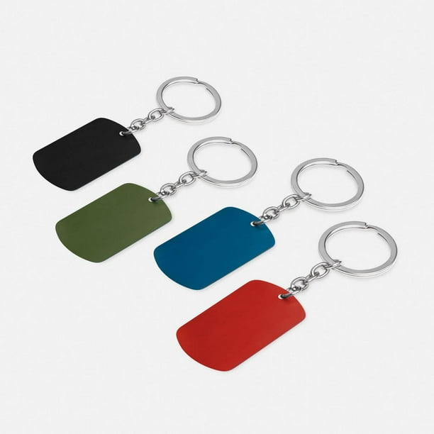Paquete 85 piezas Llavero metálico tipo placa militar satinada-ZENTRIX azul 3 x 5