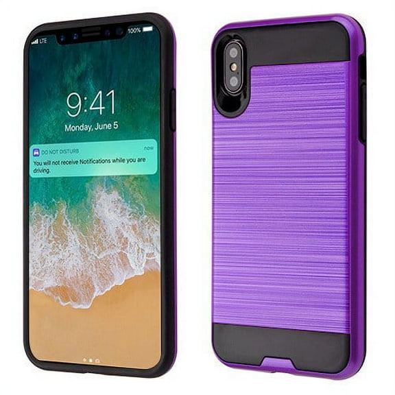 Apple iPhone Xs Max (6.5 inch) - Phone Case Protective Shockproof Brushed Hybrid Rubber Rugged Cover PURPLE Slim Phone Case for Apple iPhone Xs Max