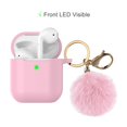 thumbnail image 7 of Apple Airpods 2 Skin, For Airpods Charging Case fur Ball for Airpods 2nd,Takfox Scratch-Resistant 360° Protective Portable Silicone Cover Skin For Airpods 2 [Front LED Visible] Accessories + Keychain, 7 of 7