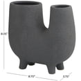thumbnail image 3 of CosmoLiving by Cosmopolitan Black Ceramic Abstract Dual Opening U-Shaped Decorative Vase with Glossy Speckled Texture, 9" x 4" x 8", 3 of 10