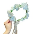thumbnail image 5 of Tnobhg Women Flower Hairband Lace Up Adjustable Anti-slip Princess Style Fairy Girls Flower Children Wreath Photo Prop Bridal Wedding Headband Flower Crown Hair Accessories, 5 of 8
