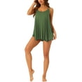 thumbnail image 2 of INSPIRE CHIC Women's Pajama Set 2 Piece Cami Tank Shorts Set Sleepwear S ArmyGreen, 2 of 6