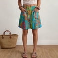 thumbnail image 6 of Day Resort Spirit Print High Waisted Casual Lounge Shorts with Pockets, Elastic Waist Athletic Beach, 6 of 7