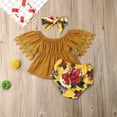 thumbnail image 3 of Girls Solid Color T-Shirt Printing Shorts Big Head Wearing 0-5 Years, 3 of 6