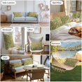 thumbnail image 6 of Green Tropical Leaves Outdoor Pillow Covers, Waterproof Decorative Throw Pillowcases Set of 2, Summer Palm Botanical Pink Couch Cushion Cases with Zipper for Outside Patio Garden Sofa 20"x12", 6 of 9