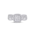 thumbnail image 2 of 14kt White Gold Baguette Diamond Bridal Wedding Ring Band Set 3/4 Cttw, 2 of 4