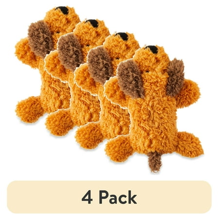 (4 pack) Vibrant Life Cozy Buddy Floppy Dog Toy, Chew Level 1