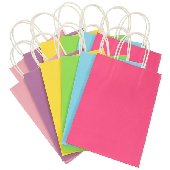 FRCOLOR 12 pcs Paper Gift Bags with Handles Colorful Gift Bags Paper Shopping Bags Gift Wrapping Bags