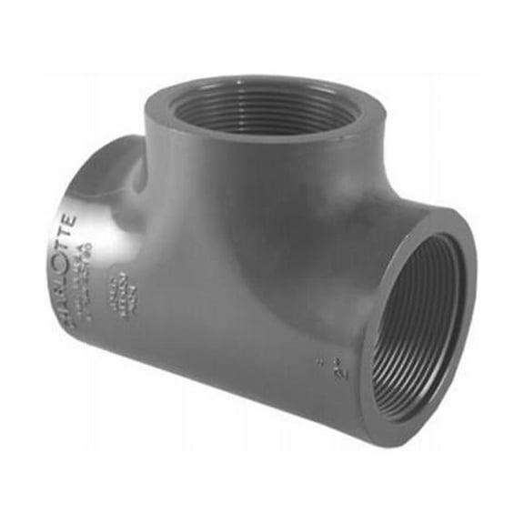 Charlotte Pipe PVC 08402  1000HA Schedule 80 PVC FPT x FPT x FPT Tee, 1/2 In. - Quantity 20