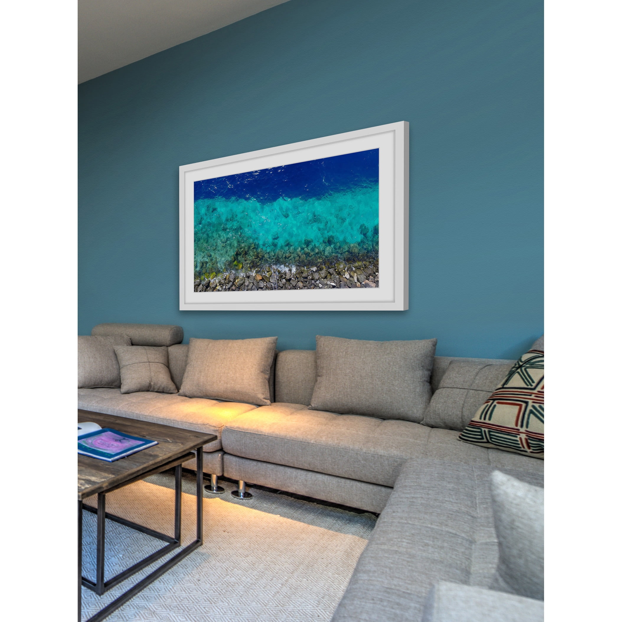 Marmont Hill "Rock Splash" by Hassan Ishan Framed Painting Print