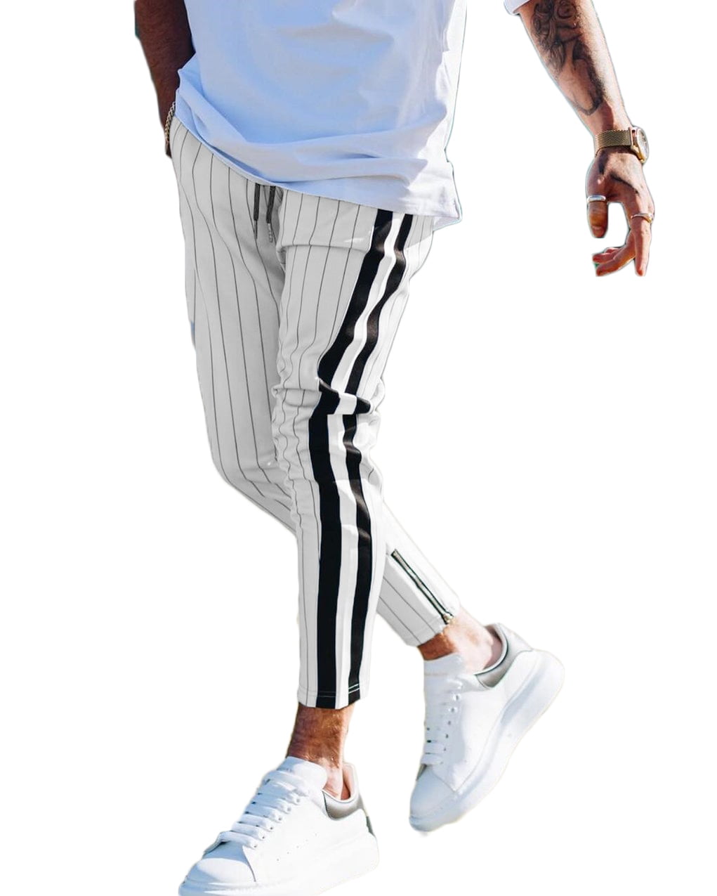slim striped pants