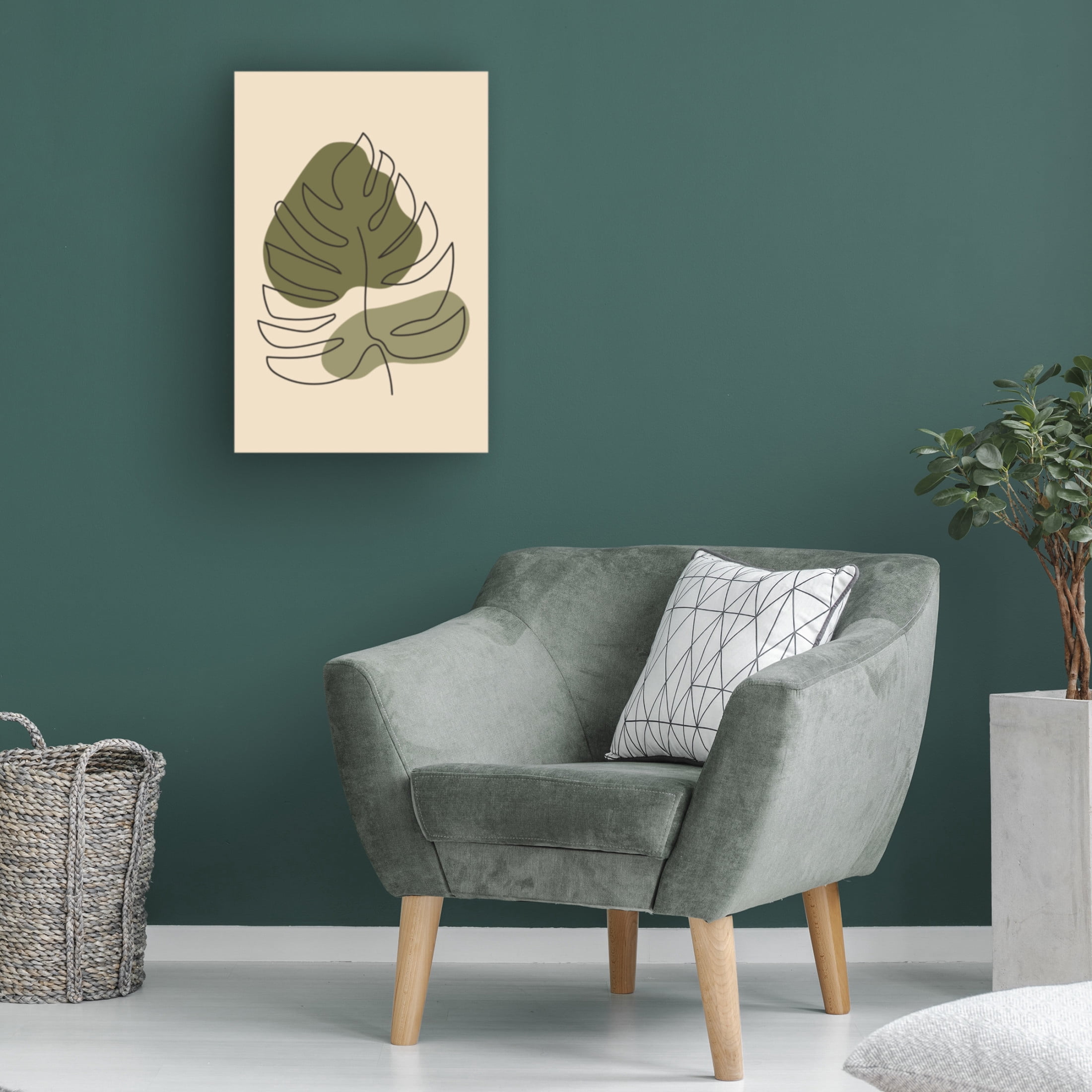 Trademark Fine Art jay stanley  Abstract One Line Leaf Drawing Ii Canvas Wall Art