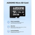 thumbnail image 2 of Tarjeta micro SD AZDOME Tarjeta de memoria microSDXC de 256 GB, 2 of 5