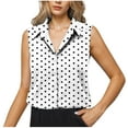 thumbnail image 2 of XFLWAM Womens Lapel Tank Tops Vintage Polka Dots Button Down Sleeveless Shirts Summer Office Shirts Ladies Blouse, 2 of 6