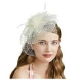 thumbnail image 2 of Vintage Feather Bridal Hat For Women Elegant Fascinator Headband For Weddings Parties And Evening Events, 2 of 3
