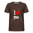 thumbnail image 3 of Jinhomg Mens Big and Tall Tee Shirts Valentine's Day Heart Graphic Casual Tops Lightweight Comfy Short Sleeve Crew Neck Holiday Tees Brown XXL, 3 of 4