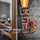 thumbnail image 5 of Soporte de luz de pared de metal industrial vintage restaurante bar lámpara de decoración del hogar rojo oxidado, 5 of 8